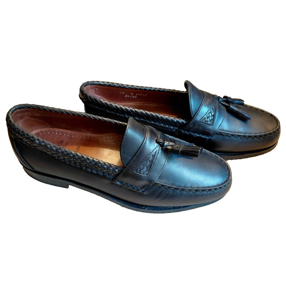 Allen Edmonds Maxfield Mens Sz 9D Woven Collar Calfskin Leather Lining USA Made